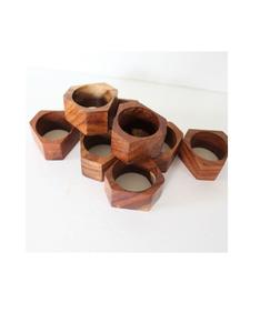 Porte-serviettes en bois naturel fait à la main, 1 pièce, décoration pour Table en bois, anneau carré pour décoration, au meilleur prix - Product Image 6