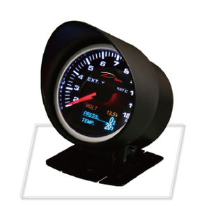 60mm Temperatura de aceite de agua de temperatura manómetro de presión de aceite de coche Universal ahumado lente ámbar blanco 4 en 1 Digital analógicos - Product Image 3