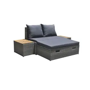 Lafweet — ensemble canapé et fauteuil d'extérieur, en rotin, avec coussin d'air, mobilier de jardin, Patio, taille s/4