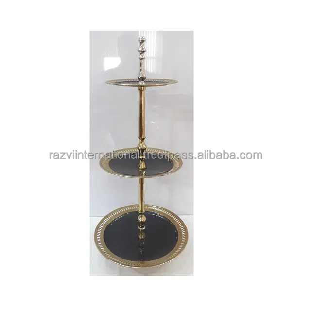 Suporte de bolo banhado a ouro, aço inoxidável, festas de casamento, decoração