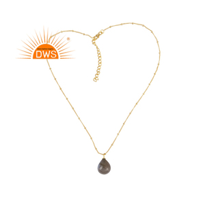 Collar con colgante de plata de ley 925 fina, hecho a mano en India, con piedra preciosa natural de labradorita, para mujer, regalo para ella. - Product Image 1