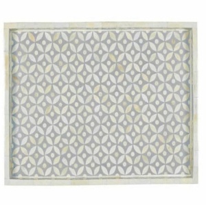 Bandeja para servir rectangular de hueso, servicio floral en muchos patrones, uso de Ramadán y uso de Eid para servir las fechas en bandejas de madera de Dubái - Product Image 1