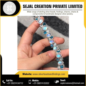 Pulsera de piedras preciosas de Plata de Ley 925 con diseño de moda personalizado chapado en oro y plata para regalos de fiesta de boda - Product Image 4