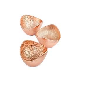 Juego de 3 cuencos de fruta seca de lujo de aluminio, decoración de mesa de Color cobre, cuencos de mesa de comedor de lujo antiguos modernos para el hogar - Product Image 1