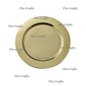 Marvelous Design Round Shape Under <b>Plates</b> In Aluminium <b>Gold</b> Color <b>Charger</b> <b>Plate</b> For Home Hotelware Usage - Product Image 4