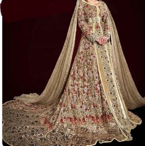 Robe caftan de mariage marocain avec une broderie lourde avec une belle couleur-2019 - Product Image 1