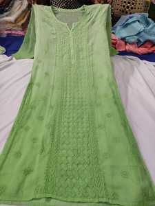 -ELEGANT--Beautiful LONG KURTI KOTA COTTON DESIGN Chikankari WHITE THREAD EMBROIDERY Work-2021 - Product Image 4