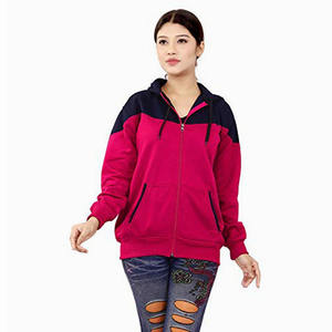 Sweat à capuche pour femmes, décontracté, fermeture éclair bloc, couleur brillante, poches, nouvelle collection - Product Image 6