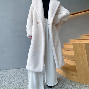 <span class=keywords><strong>Manteau</strong></span> en fausse fourrure pour femmes, fait sur mesure, Long agneau de mouton, vintage, veste en fausse fourrure, vente en gros - Product Image 3