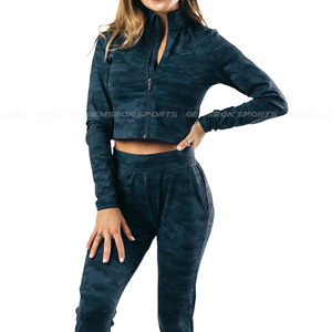 High Quality Women's Quilted 4-Way Stretch <b>Camo</b> Track <b>Jacket</b> Premium Crop <b>Jacket</b> High-Performance Flexible Construction - Product Image 4