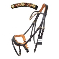 Équipement de cheval de bride en cuir indien rose doux pour commande en gros avec rembourrage rose doux