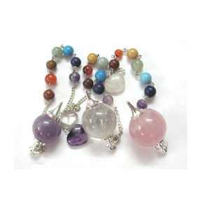 Pendules de Chakra de boule de pierres précieuses de mélange Produits de guérison de Chakra de Fengshui - Product Image 1