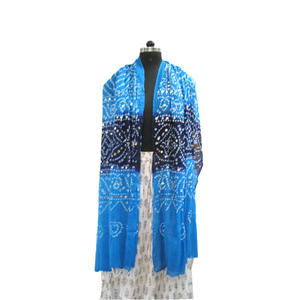 Dupatta de Algodón con Bordado de Espejo Rajasthani, Chal, Venta al por Mayor - Product Image 1