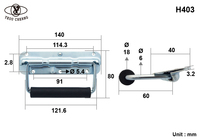 H403 Yeou Cherng Zinc Fini Acier Ressort Poignée Route Cas pour Amp Rack Personnalisable Ordinateur Flight Case avec OEM ODM Support