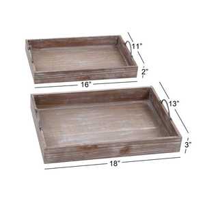 ถาดไม้มะม่วงชนบท: ถาดไม้สำหรับโต๊ะกาแฟ (17นิ้ว,สีเทาชนบท) - Product Image 1