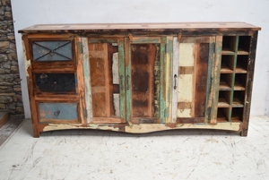 Hall d'entrée rétro Shabby Chic buffet en bois vieilli armoire de rangement pour la maison et l'hôtel armoire à usage domestique - Product Image 2