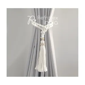 Chique macrame cortina tieback para decoração, melhor macrame tieback de cortina decorativa ganchos em bom preço