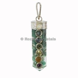 With Good Quality of Chakra Cabs <b>Orgonite</b> Pencil Pendants : Green Aventurine Chakra Cabs <b>Orgonite</b> Pencil Pendants For Sale - Product Image 1