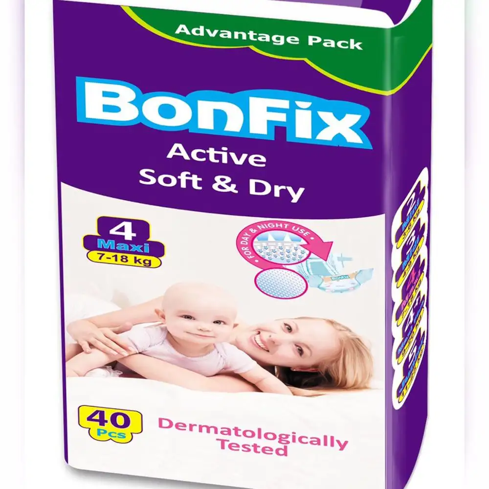 BONFIXขายส่งที่มีคุณภาพสูงสะดวกสบายผ้าอ้อมทิ้งสำหรับทารก