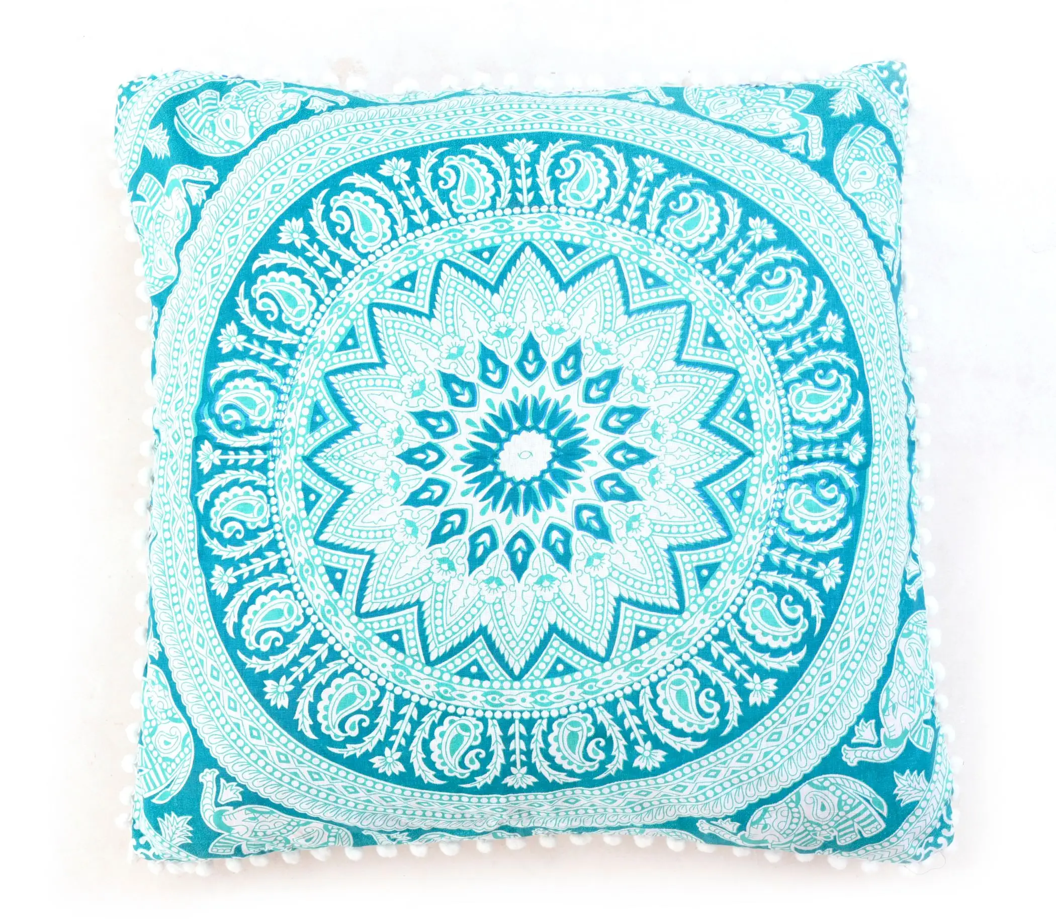 Mandala Ombre Cushion Cover Meditation Pouf Luxury Square Pillow Cover Hippie Throw Handmade Cushion Cover