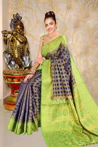 Party Put on Fashion Dressmaker Embroidered Silk Flower Layout Indian Women Put on Saree with Shirt Piece Wholesale Apparelgarment - Product Image 3