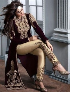 Pesada. Elegante. Con pantalón Kurta. Para vestido de fiesta-ropa-vestido con elegante trabajos para/fiesta/boda = 2021 - Product Image 2