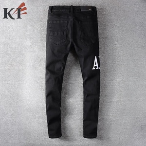Vaqueros de mezclilla para hombre con dobladillo lavado, índigo de alta calidad, precio mayorista para pequeñas cantidades, estilo avant-garde-hip-hop, streetwear elástico - Product Image 6