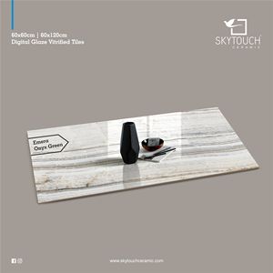 Carreaux de sol en porcelaine polie Inde Blanc grisâtre Grande unité intérieure goutte à goutte Carreaux de sol en porcelaine 600x1200 Carreaux vitrifiés - Product Image 6