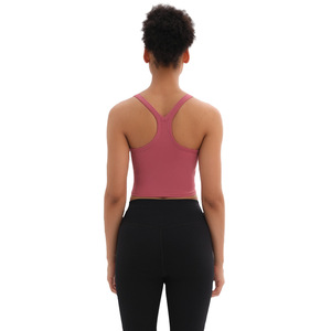 Débardeur court tricoté uni décontracté à manches courtes style racer pour femme - Product Image 6