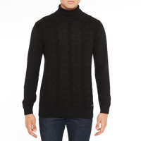 Pulls à col roulé à manches longues pour hommes, tissés, motif uni, teint en fil, design italien, mélange de coton italien, toucher doux