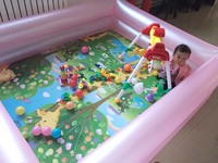 Parc de jeu carré gonflable en PVC pour bébé, clôture de sécurité intérieure pour enfants pour les activités de ramper