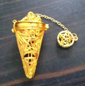 Pentagram Gold Cage Pendulum