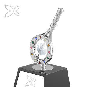 Trofeo DE TENIS cromado personalizado Crystocraft, Premio deportivo de metal decorado con cristales de corte brillante - Product Image 4