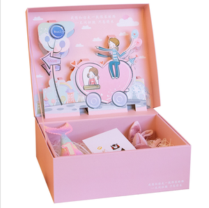Custom logo cute packaging cartoon 3d kids baby birthday gift box with design