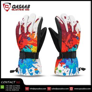 Adulto-Adolescente Motocicleta Invierno Impermeable-Sublimación Mejor-Cálido Clima Frío PU Cuero Esquí Snowboard-Guantes para motos de nieve - Product Image 2