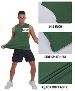 <b>Men's</b> Tank Tops <b>Swim</b> Beach Sleeveless <b>Shirt</b> Quick Dry Gym Workout Stringer Muscle Tank Top Big and Tall - Product Image 3