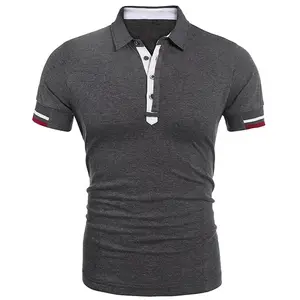 Polo T Shirt Casual pike gömlek yeni stil toplu sipariş özelleştirilmiş Unisex boş % 100% pamuk baskılı çizgili desen Jersey v yaka