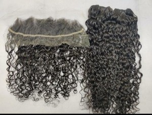 Paquetes de trama rizada apretada de templo de la India con cierre 4x4 cabello al vapor rizado Natural pelucas alineadas con cutículas y coletas cabello completo - Product Image 4