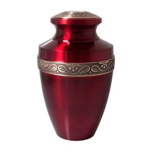 Urna de cenizas de cremación tradicional para adultos, recuerdo conmemorativo metálico sólido, urna decorativa tallada a mano - Product Image 6