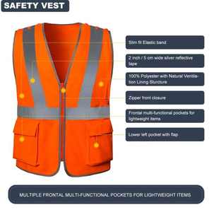 Camisetas de seguridad para hombres, prenda de vestir, sin mangas, reflectantes, con correa de malla, Logo, cinta de Color, Material origine Gender Road - Product Image 4