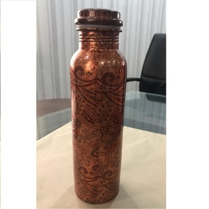 High Standard Floral Printed Copper Water Bottle Durable and Reliable Leak Proof Superfine Quality <b>Drinkware</b> for Sale - Product Image 5