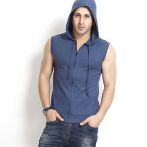 Sweat à capuche sans manches avec fermeture éclair pour homme - Product Image 1