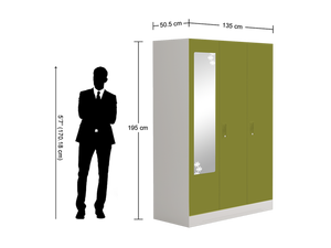 Armoire indienne contemporaine à 3 portes en acier Godrej pour atelier et salon - Product Image 3