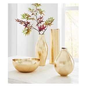 แจกันดอกไม้อลูมิเนียมแบบทุบพร้อมกระถางต้นไม้ทรงกลมคุณภาพสูงสำหรับตกแต่งงานแต่งงาน - Product Image 2