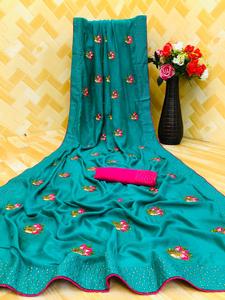 Kanchipuram Sarees Soie Fête Porter Mariage Indien Dernier Designer Femmes Porter Sari avec Blouse Banarasi Coton Soie Tissus Doux Alphanumero - Product Image 3