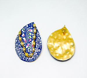 Trending handpainting <b>stud</b> hoop Brass <b>Earrings</b> for <b>girls</b> and women - Product Image 6