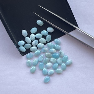 หิน Larimar ธรรมชาติขนาด4มม. 6มม. อัญมณีทรงวงรีเรียบหลังแบนปรับเทียบขนาดหลวม - Product Image 2