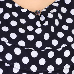 2023 filles décontracté à pois robes vente rapide crêpe tissu genou longueur tissé robes de soirée pour automne hiver printemps - Product Image 5