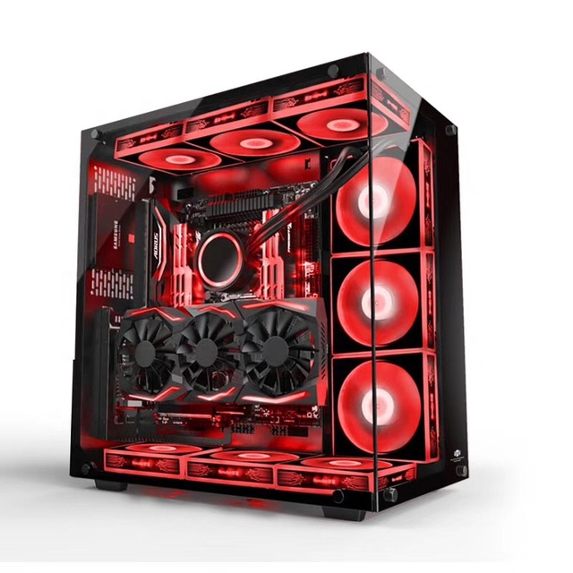 Most Popular High Quality Gaming ATX EATX Full Tower Computer Case with Aluminum Alloy and Tempered Glass Side Panel