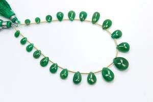 "Cuentas de piedra Esmeralda zambiana natural, 7,5 pulgadas, forma de pera lisa, 4mm, hebra suelta verde, piedras naturales" - Product Image 6